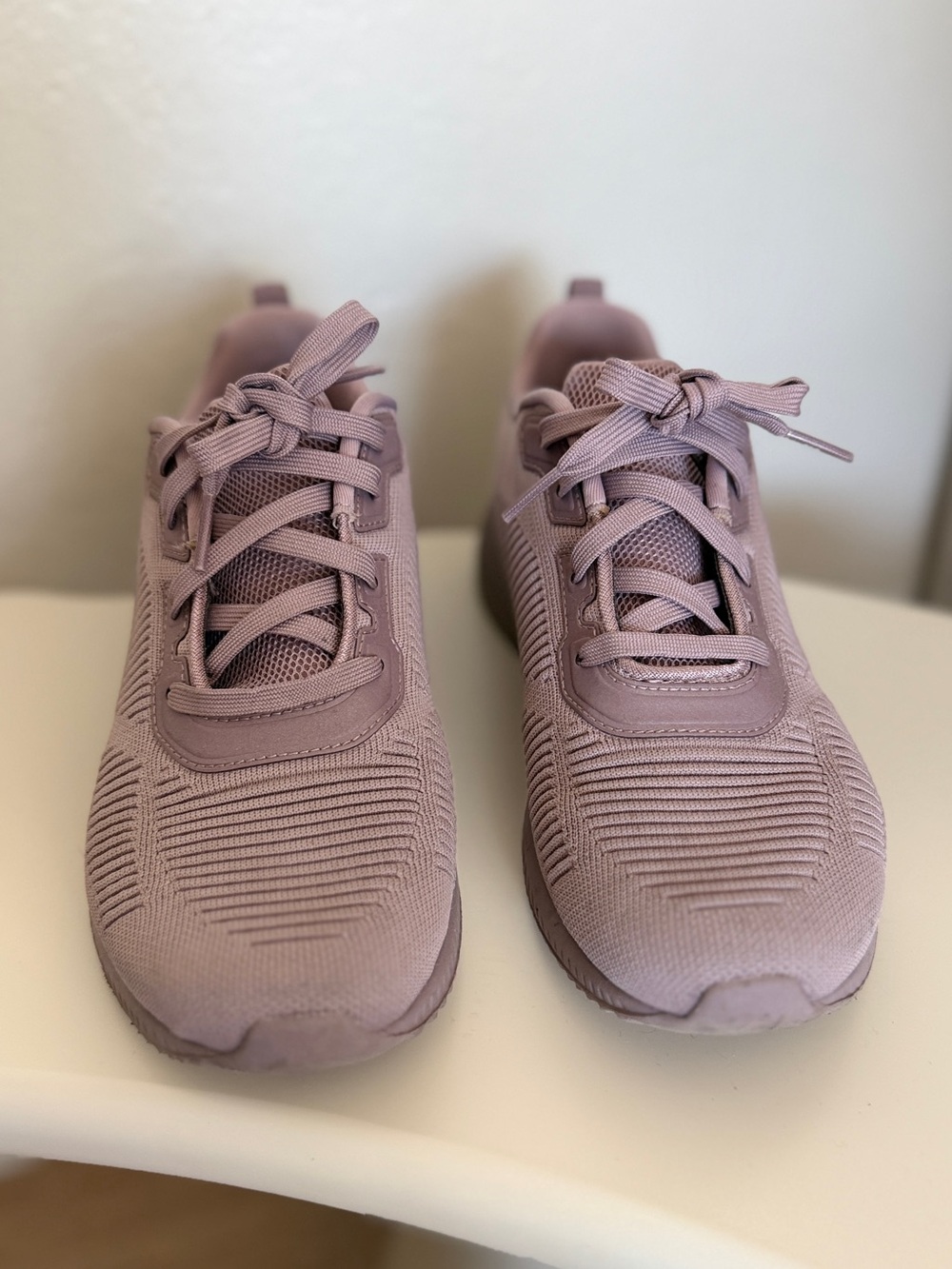 Skechers Women's Dusty Lavender Knit Athletic Sneakers